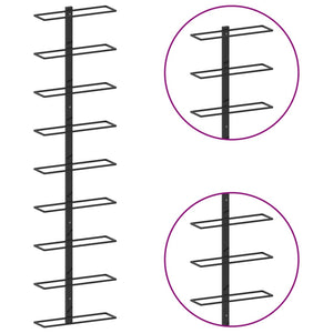 Portavini da Parete per 9 Bottiglie Nero in Ferro cod mxl 52631