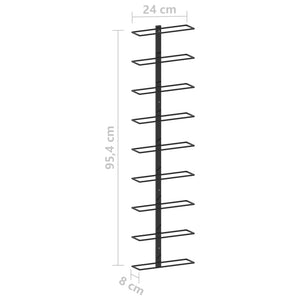 Portavini da Parete per 9 Bottiglie Nero in Ferro cod mxl 52631