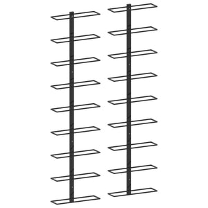 Portavini da Parete per 18 Bottiglie 2 pz Nero in Ferro  cod mxl 52777