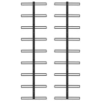 Portavini da Parete per 18 Bottiglie 2 pz Nero in Ferro  cod mxl 52777