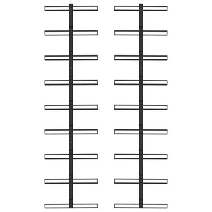 Portavini da Parete per 18 Bottiglie 2 pz Nero in Ferro  cod mxl 52777