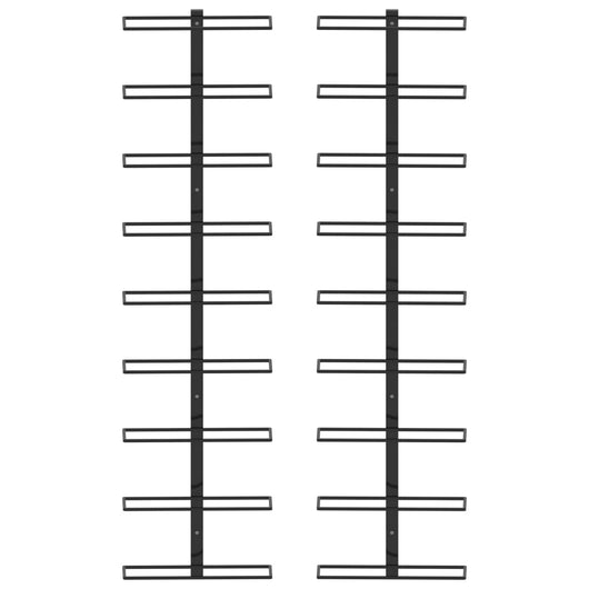 Portavini da Parete per 18 Bottiglie 2 pz Nero in Ferro  cod mxl 52777