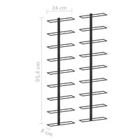 Portavini da Parete per 18 Bottiglie 2 pz Nero in Ferro  cod mxl 52777