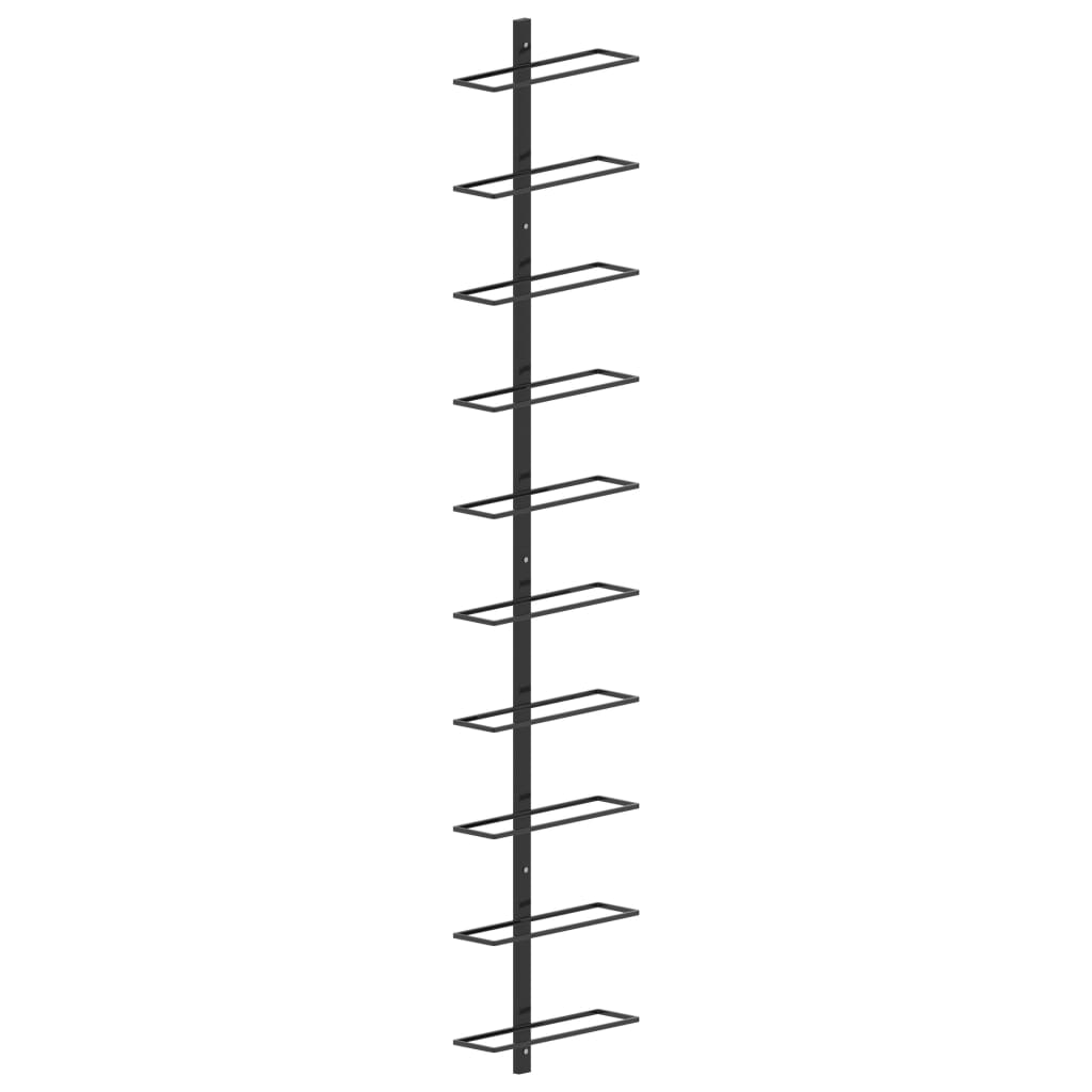 Portavini da Parete per 10 Bottiglie Nero in Metallo cod mxl 53557