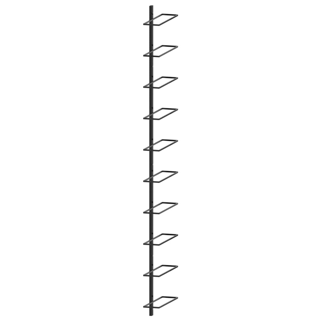 Portavini da Parete per 10 Bottiglie Nero in Metallo cod mxl 53557