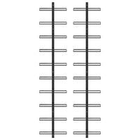 Portavini da Parete per 20 Bottiglie 2 pz Nero in Metallocod mxl 73104