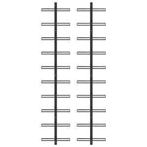 Portavini da Parete per 20 Bottiglie 2 pz Nero in Metallocod mxl 73104