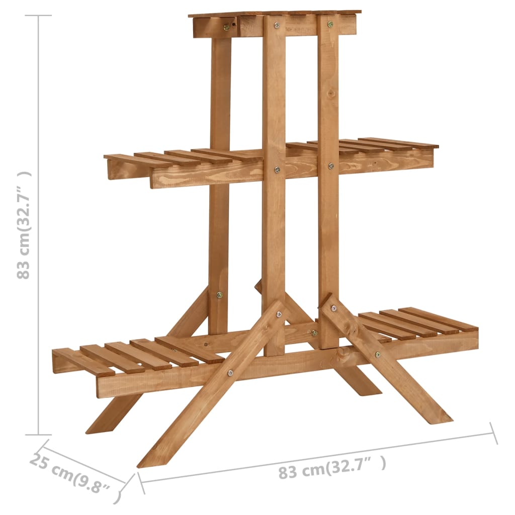 Piedistallo per Piante 83x25x83 cm in Legno di Abete 47234