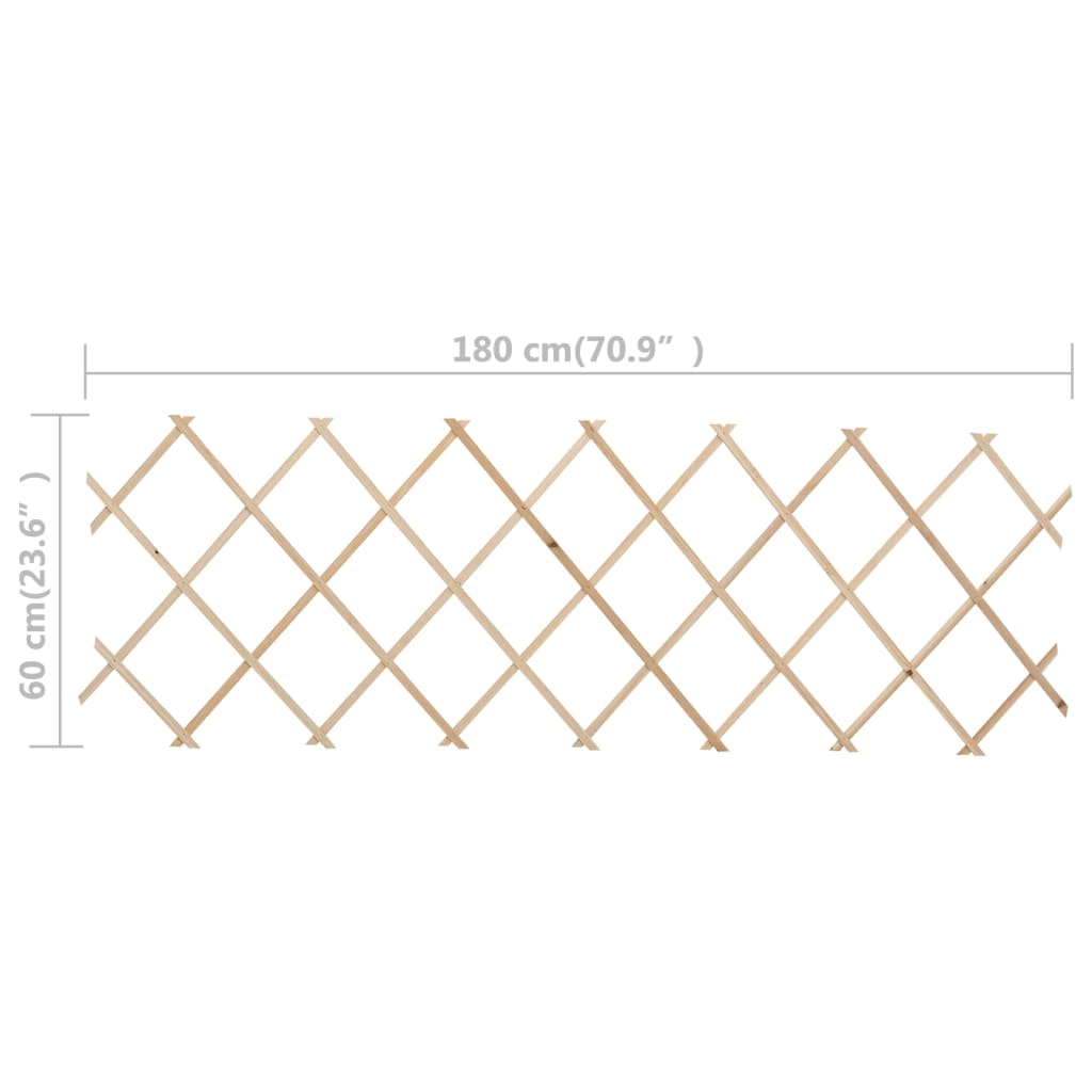 Recinzione a Traliccio 5 pz in Legno di Abete 180x60 cm