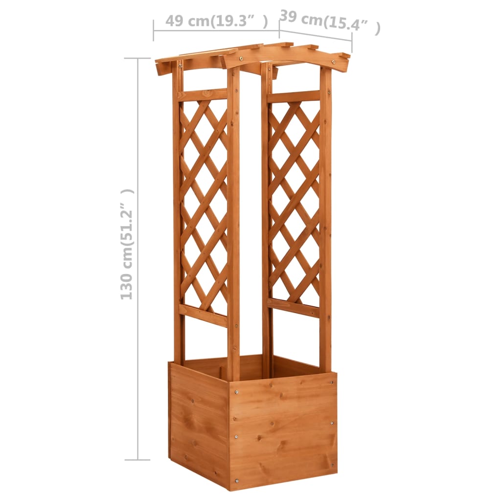 Fioriera a Traliccio con Arco 49x39x130 cm in Legno di Abete cod mxl 67010