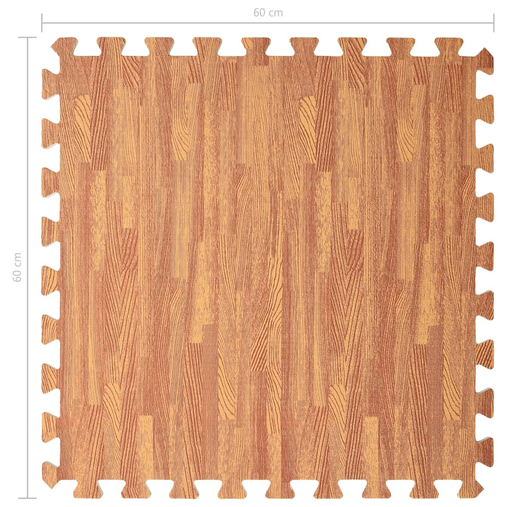 Tappetino a Incastro 12 pz Venature Legno 4,32 ㎡ Schiuma EVA 92459