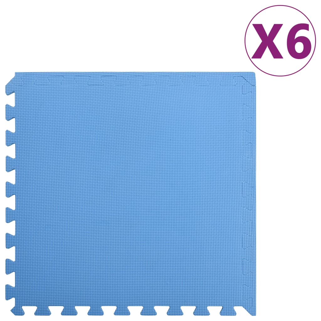 Tappetino a Incastro 6 pz 2,16 ㎡ Schiuma EVA Blu cod mxl 68554