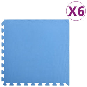 Tappetino a Incastro 6 pz 2,16 ㎡ Schiuma EVA Blu cod mxl 68554