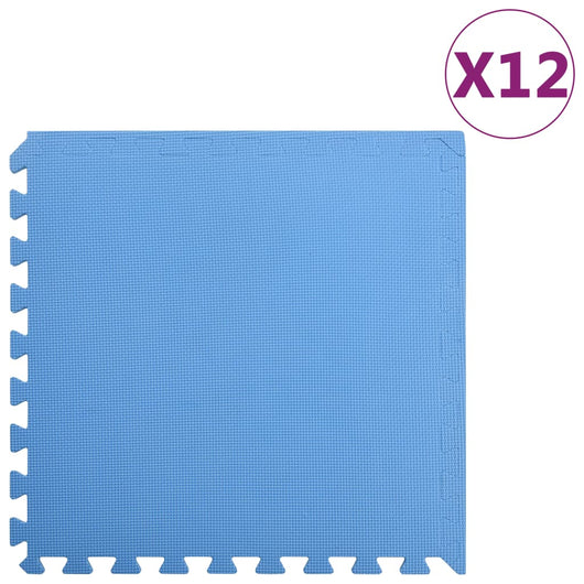 Tappetino a Incastro 12 pz 4,32 ㎡ Schiuma EVA Blu cod mxl 78648