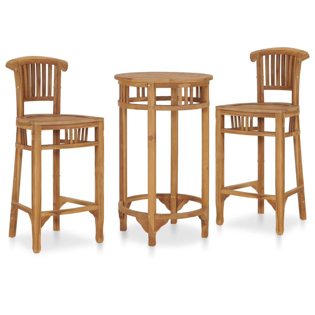 Set da Bar da Giardino 3 pz in Legno Massello di Teak 3053646