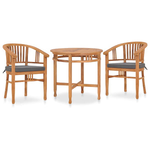 Set da Pranzo da Giardino 3 pz con Cuscini in Legno di Teak 3053649