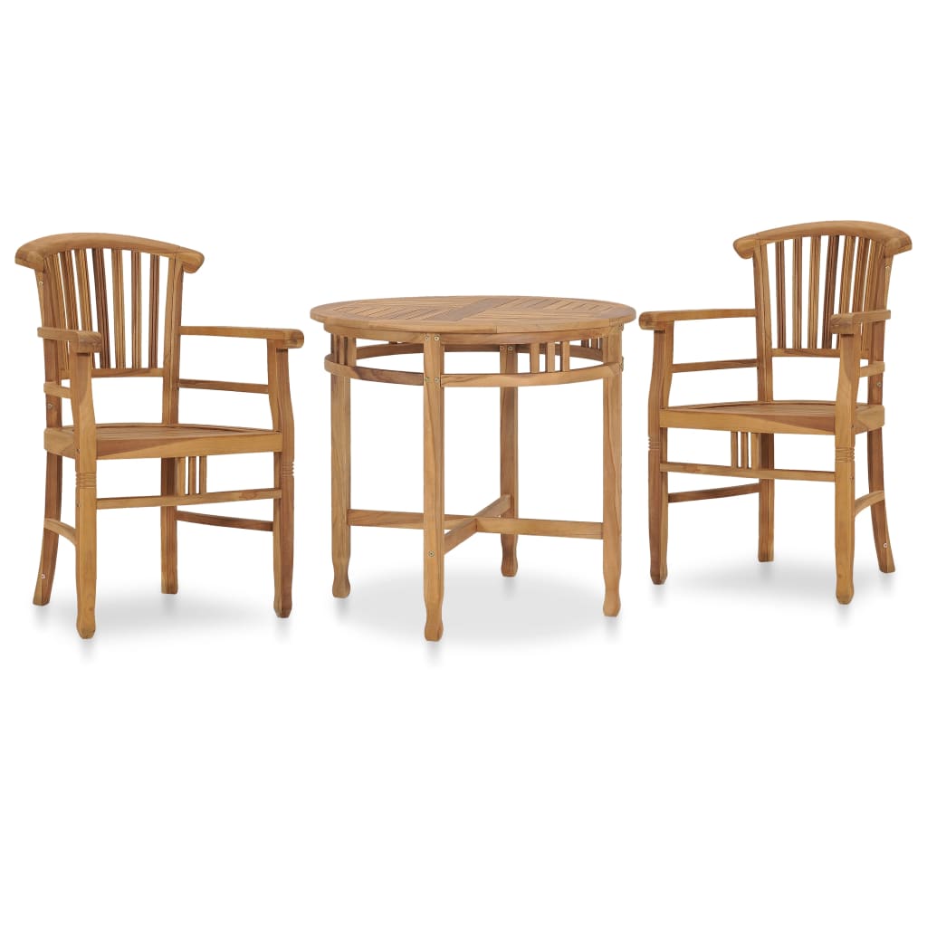 Set da Pranzo da Giardino 3 pz in Legno Massello di Teak cod mxl 44719