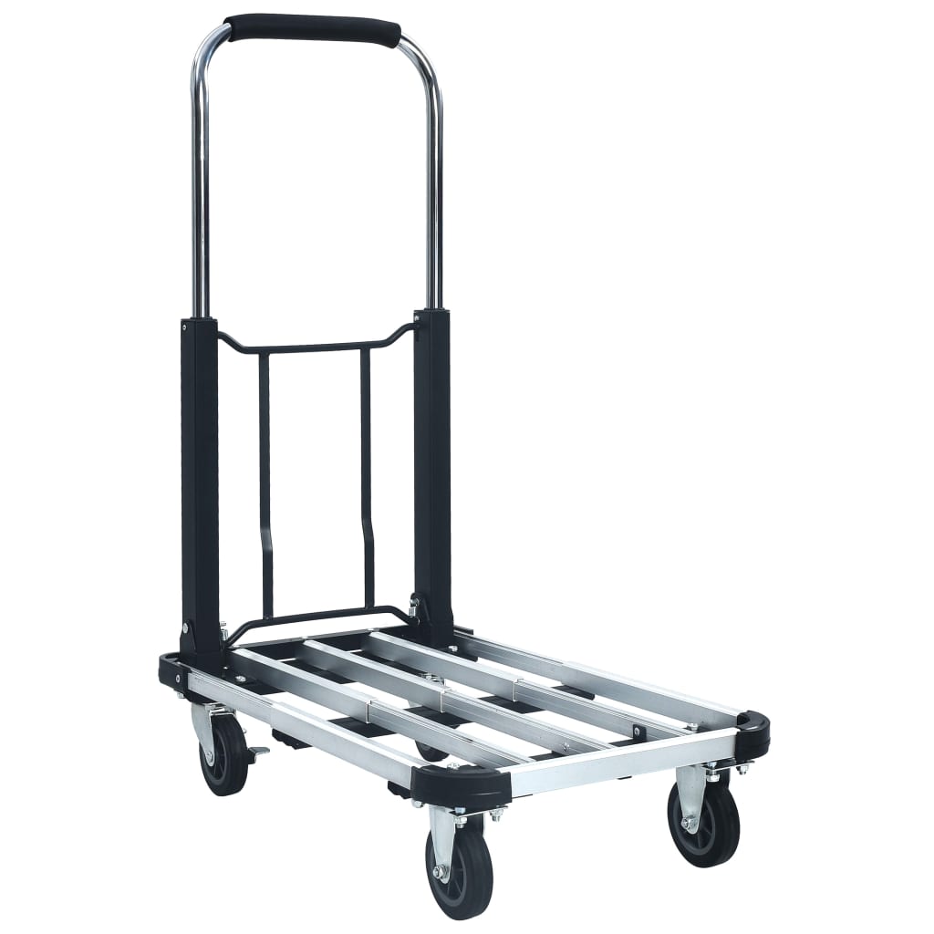 Carrello per Trasporto Pieghevole 150 kg in Alluminio Argento 146448