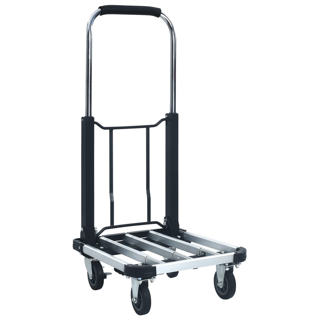 Carrello per Trasporto Pieghevole 150 kg in Alluminio Argento 146448