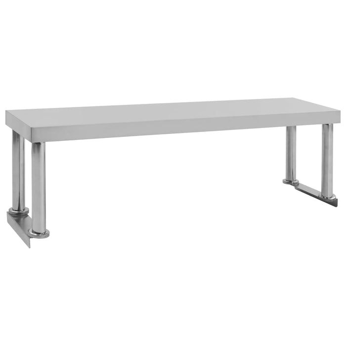 Tavolo Lavoro Cucina con Mensola 120x60x120 cm in Acciaio Inox