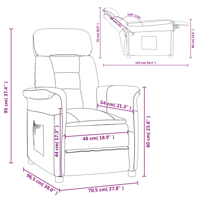 Poltrona Reclinabile Grigio Chiaro in Scamosciato cod mxl 24368