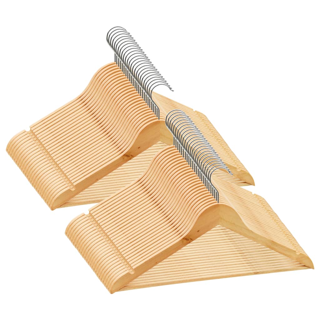 Set Appendiabiti 50 pz Antiscivolo in Legno Massellocod mxl 78937