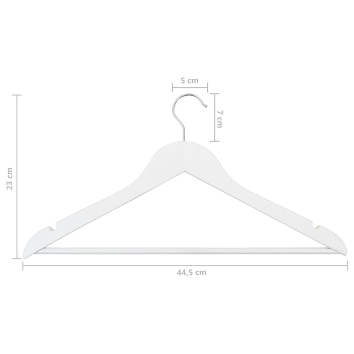 Set Appendiabiti 20 pz Antiscivolo Bianchi in Legno Massello cod mxl 77513