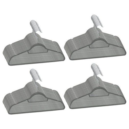 Set Appendiabiti 100 pz Antiscivolo Grigio in Velluto 289919