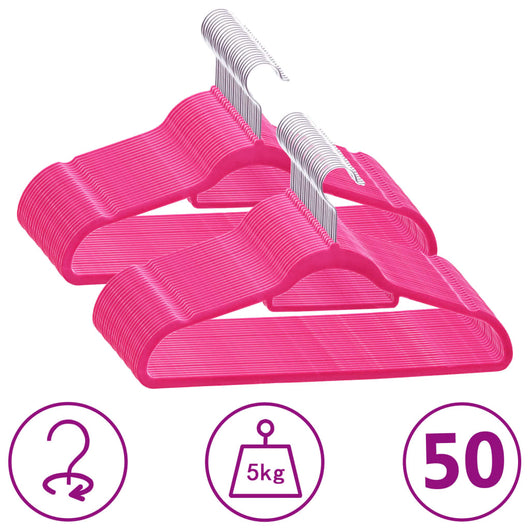 Set Appendiabiti 50 pz Antiscivolo Rosa in Vellutocod mxl 103769