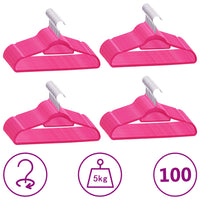 Set Appendiabiti 100 pz Antiscivolo Rosa in Velluto 289925