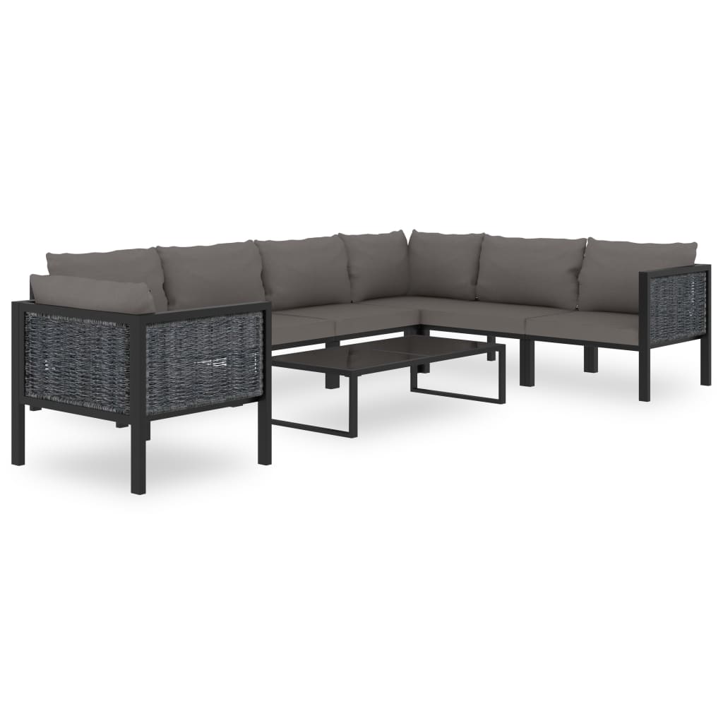 idaXL Divano Angolare Modulare Bracciolo Sinistro Polyrattan Antracite 49396