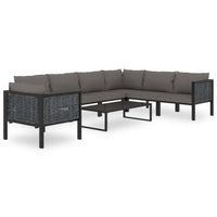 idaXL Divano Angolare Modulare Bracciolo Sinistro Polyrattan Antracite 49396