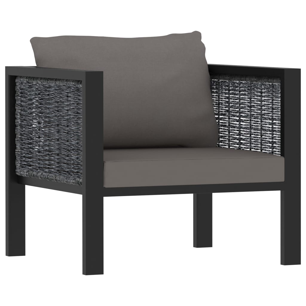 Set Divani da Giardino 6 pz con Cuscini in Polyrattan Antracite