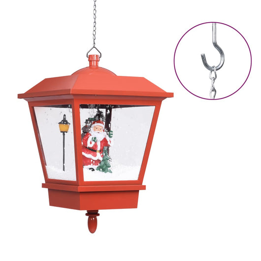 Lampada Natalizia Sospesa LED e Babbo Natale Rossa 27x27x45 cm