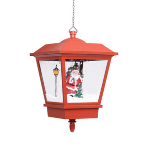 Lampada Natalizia Sospesa LED e Babbo Natale Rossa 27x27x45 cm