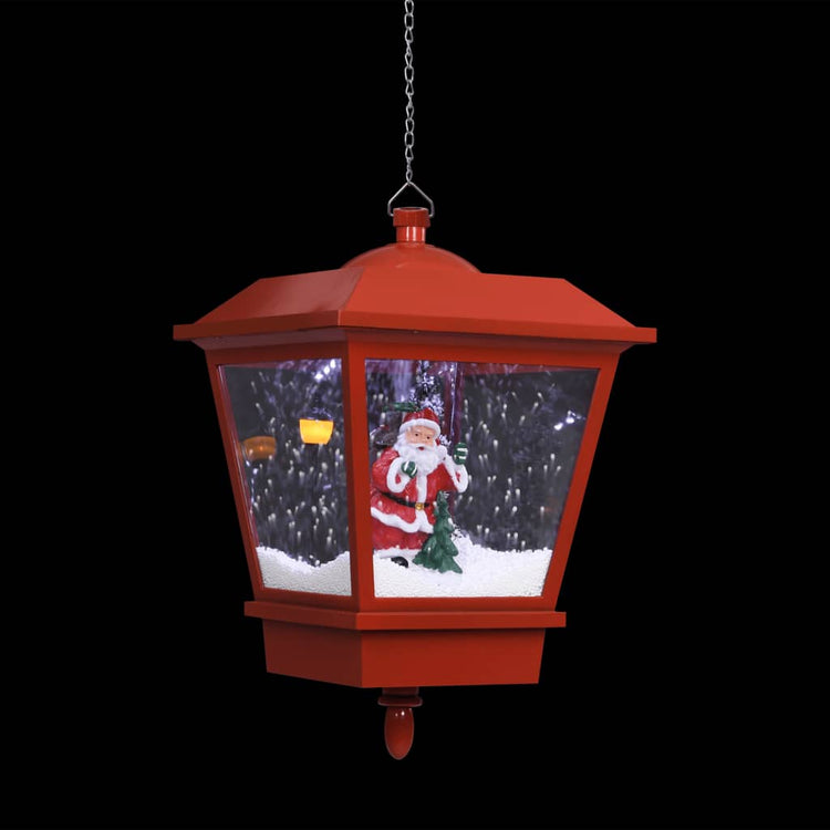 Lampada Natalizia Sospesa LED e Babbo Natale Rossa 27x27x45 cm