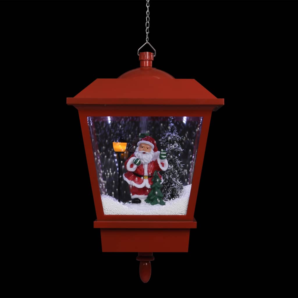 Lampada Natalizia Sospesa LED e Babbo Natale Rossa 27x27x45 cm