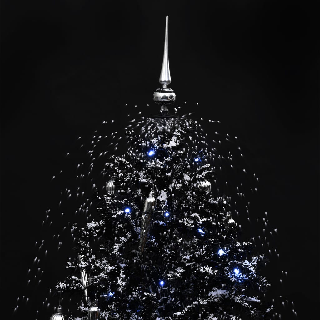 Albero di Natale con Nevicata e Base ad Ombrello Nero 190cm PVC 289934