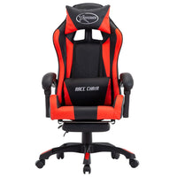 Sedia da Gaming con Poggiapiedi Rossa e Nera in Similpelle cod mxl 34053