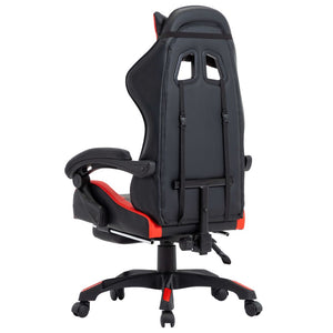 Sedia da Gaming con Poggiapiedi Rossa e Nera in Similpelle 287987