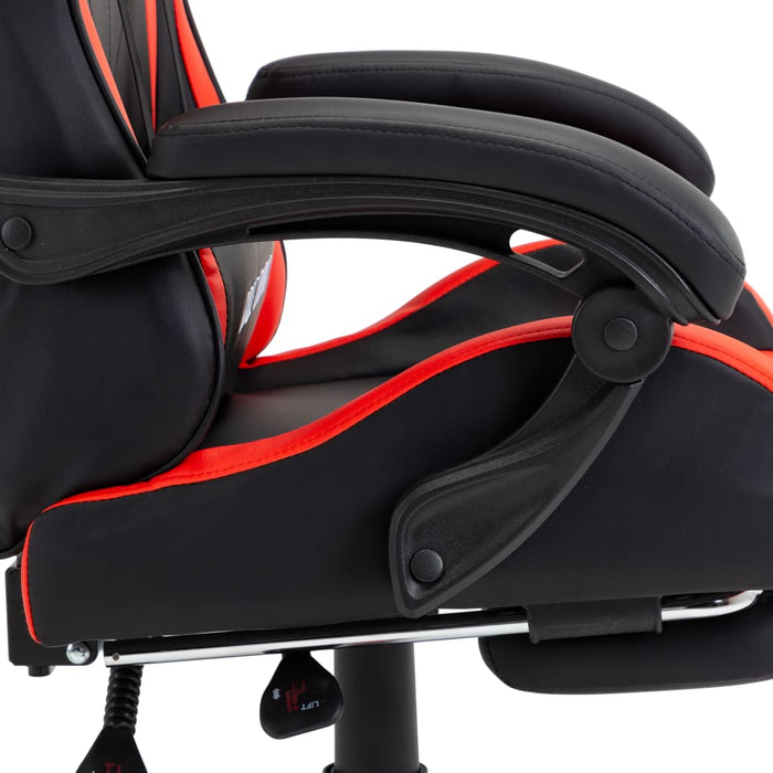 Sedia da Gaming con Poggiapiedi Rossa e Nera in Similpelle cod mxl 34053