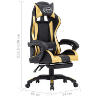 Sedia da Gaming con Poggiapiedi Oro e Nera in Similpelle 287988