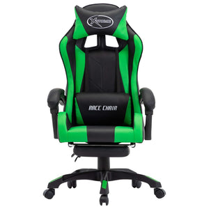 Sedia da Gaming con Poggiapiedi Verde e Nera in Similpellecod mxl 95281