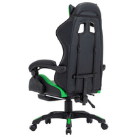 Sedia da Gaming con Poggiapiedi Verde e Nera in Similpelle 287989