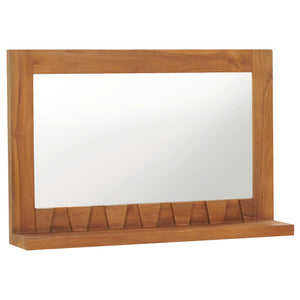 Specchio da Parete con Mensola 60x12x40 cm in Massello di Teak 289071