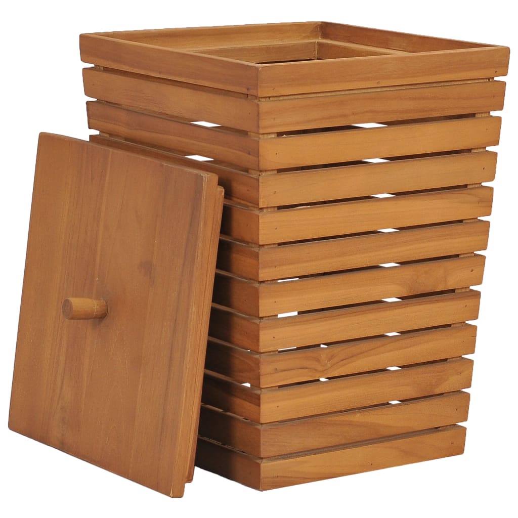 Cesto Portabiancheria 30x30x45 cm in Massello di Teak 289074