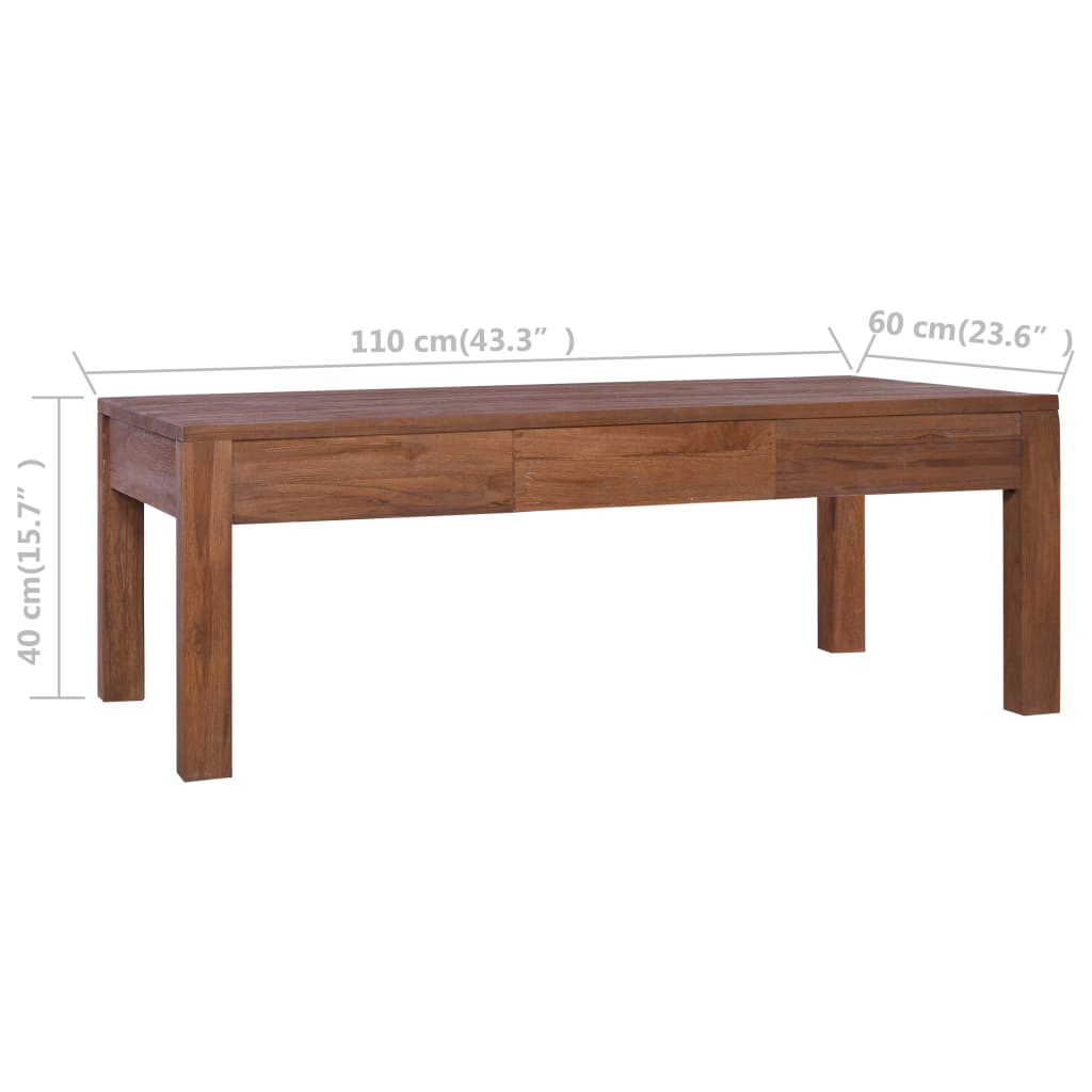 Tavolino da Caffè 110x60x40 cm in Legno Massello di Teak cod mxl 13815