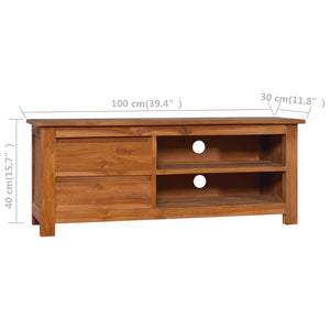 Mobile Porta TV 100x30x40 cm in Legno Massello di Teak 289081