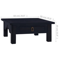 Tavolino Salotto Nero Chiaro 68x68x30 cm in Massello di Mogano 288826