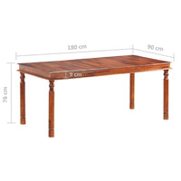 Tavolo da Pranzo 180x90x76 cm in Legno Massello di Sheesham cod mxl 27153